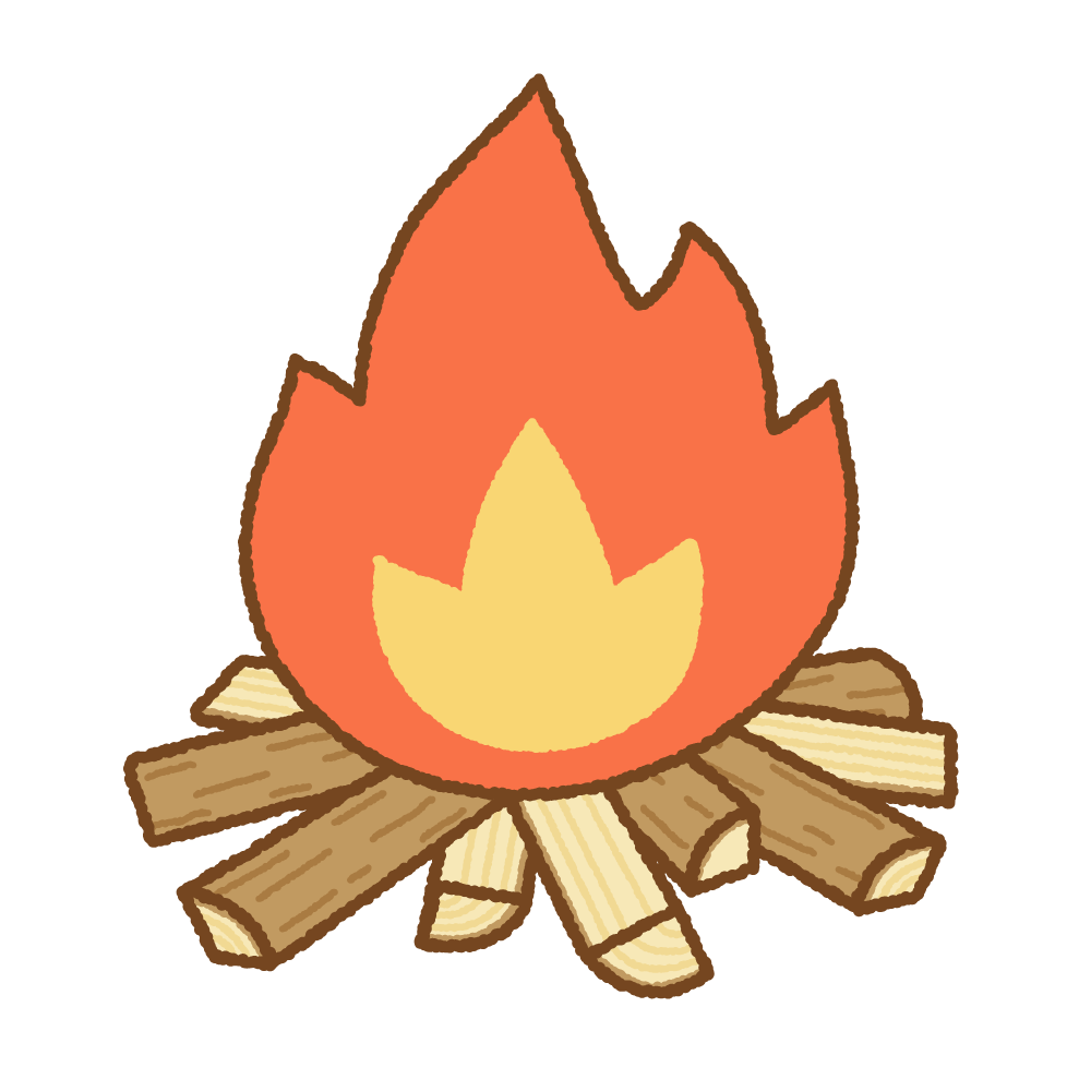 焚き火のフリーイラスト Clip art of bonfire