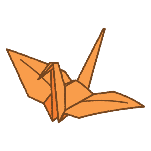 折り鶴のフリーイラスト Clip art of origami crane