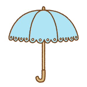 日傘のフリーイラスト Clip art of UV-umbrella