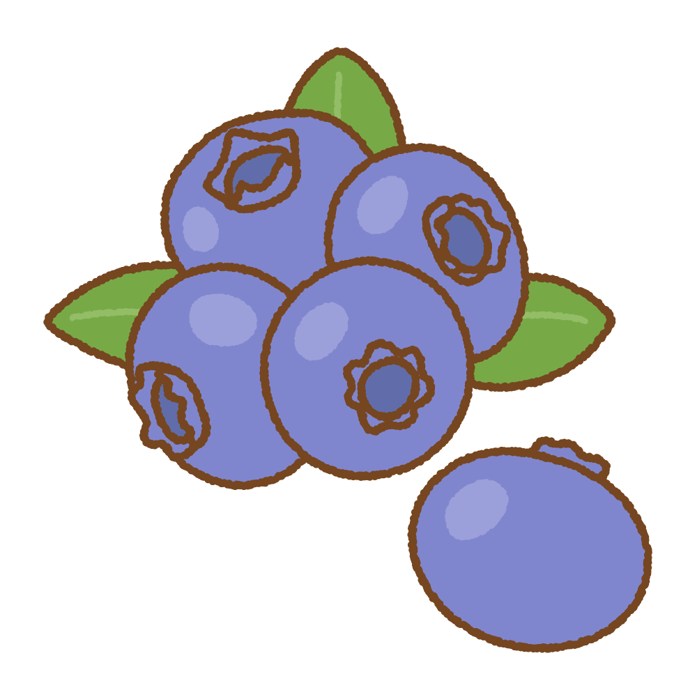 ブルーベリーのフリーイラスト Clip art of bluberry