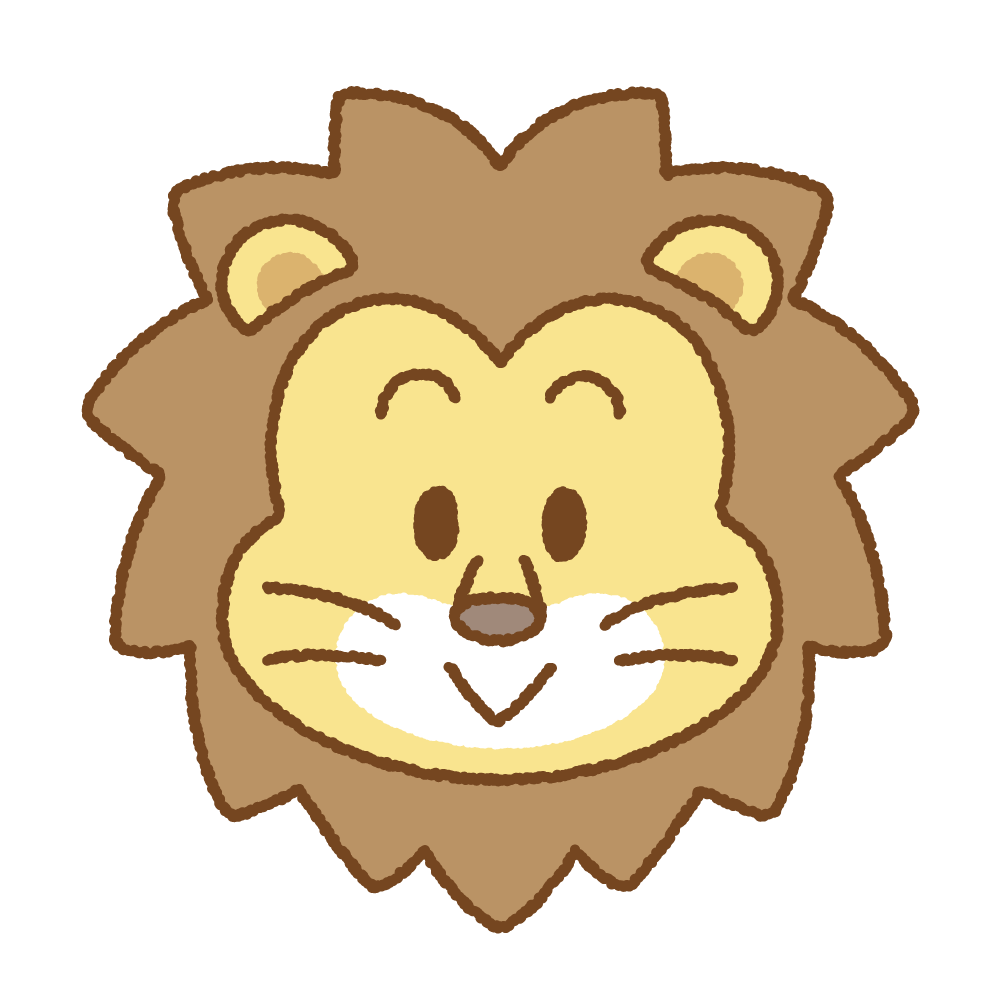 ライオンの顔のフリーイラスト Clip art of lion face