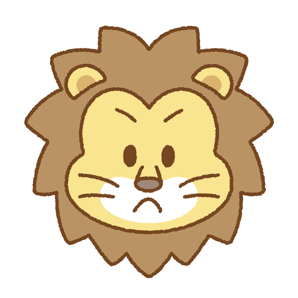 ライオンの顔のフリーイラスト Clip art of lion face