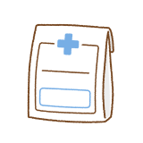 お薬袋のフリーイラスト Clip art of medicine-bag