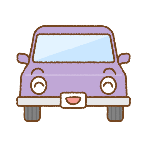 笑うクルマのキャラクターのフリーイラスト Clip art of smile car character