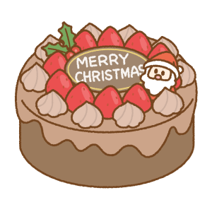 クリスマスケーキのフリーイラスト Clip art of christmas-cake