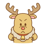 怒るトナカイのフリーイラスト Clip art of reindeer-angry