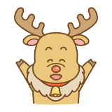 喜ぶトナカイのフリーイラスト Clip art of reindeer glad
