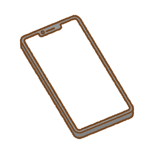ノッチデザインのスマートフォンのフリーイラスト Clip art of notch smartphone