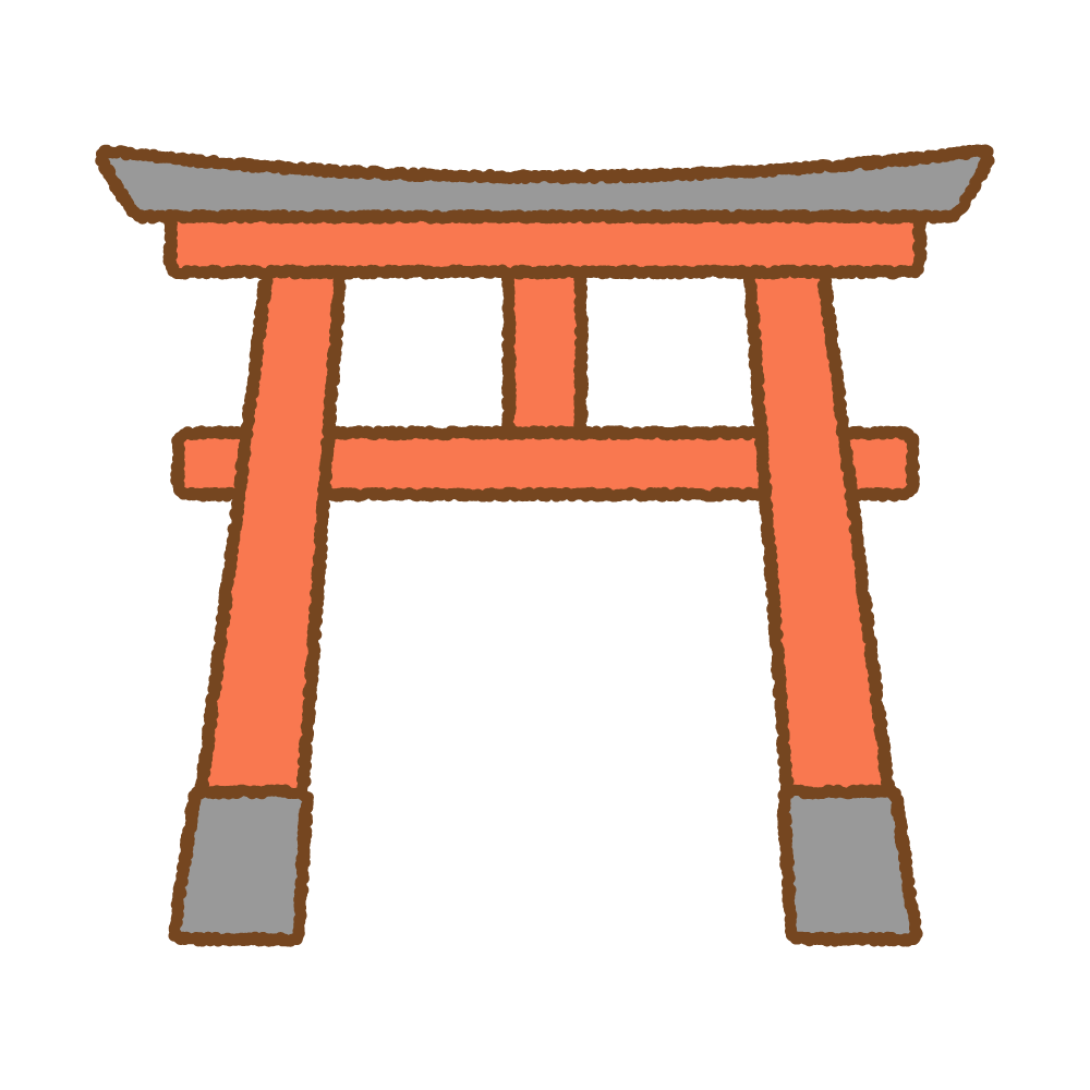 鳥居のフリーイラスト Clip art of torii