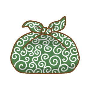 風呂敷包みのフリーイラスト Clip art of furoshiki-tsutsumi