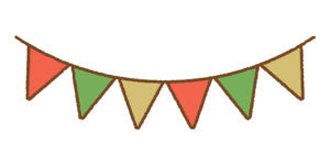 クリスマスカラーのガーランドのフリーイラスト Clip art of xmas-garland