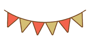 クリスマスカラーのガーランドのフリーイラスト Clip art of xmas-garland