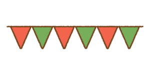 クリスマスカラーのガーランドのフリーイラスト Clip art of xmas-garland