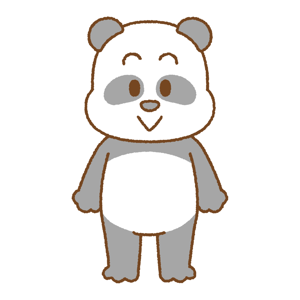 パンダのキャラクターのフリーイラスト Clip art of panda character