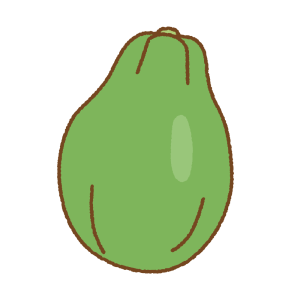 青パパイヤのフリーイラスト Clip art of green-papaya