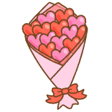 ハートの花束のフリーイラスト Clip art of heart-bouquet