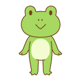 カエルのキャラクターのフリーイラスト Clip art of frog character