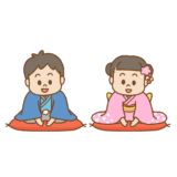 新年の挨拶をする子供のフリーイラスト Clip art ofkids-shinnen-aisatsu