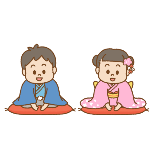 新年の挨拶をする子供のイラスト