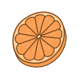 オレンジのスライスのフリーイラスト Clip art of orange slice