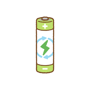 充電池のフリーイラスト Clip art of rechargeable battery