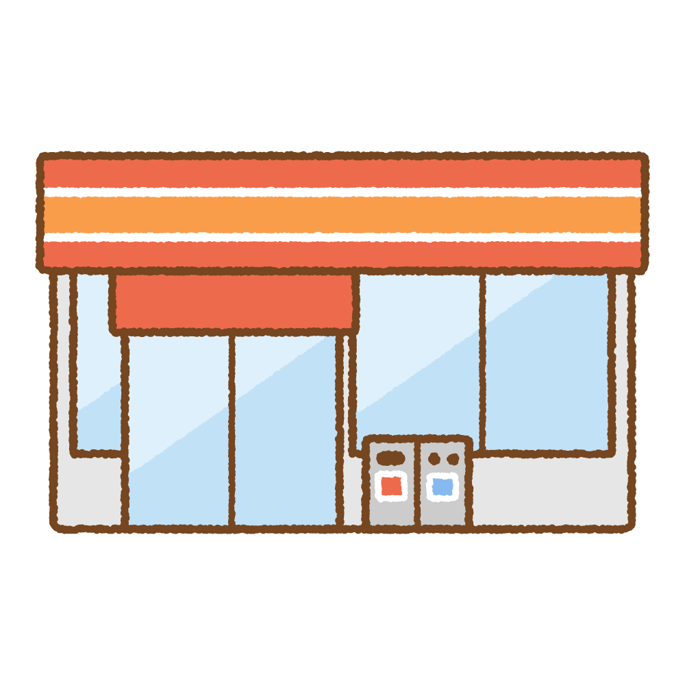 コンビニのフリーイラスト Clip art of convenience-store