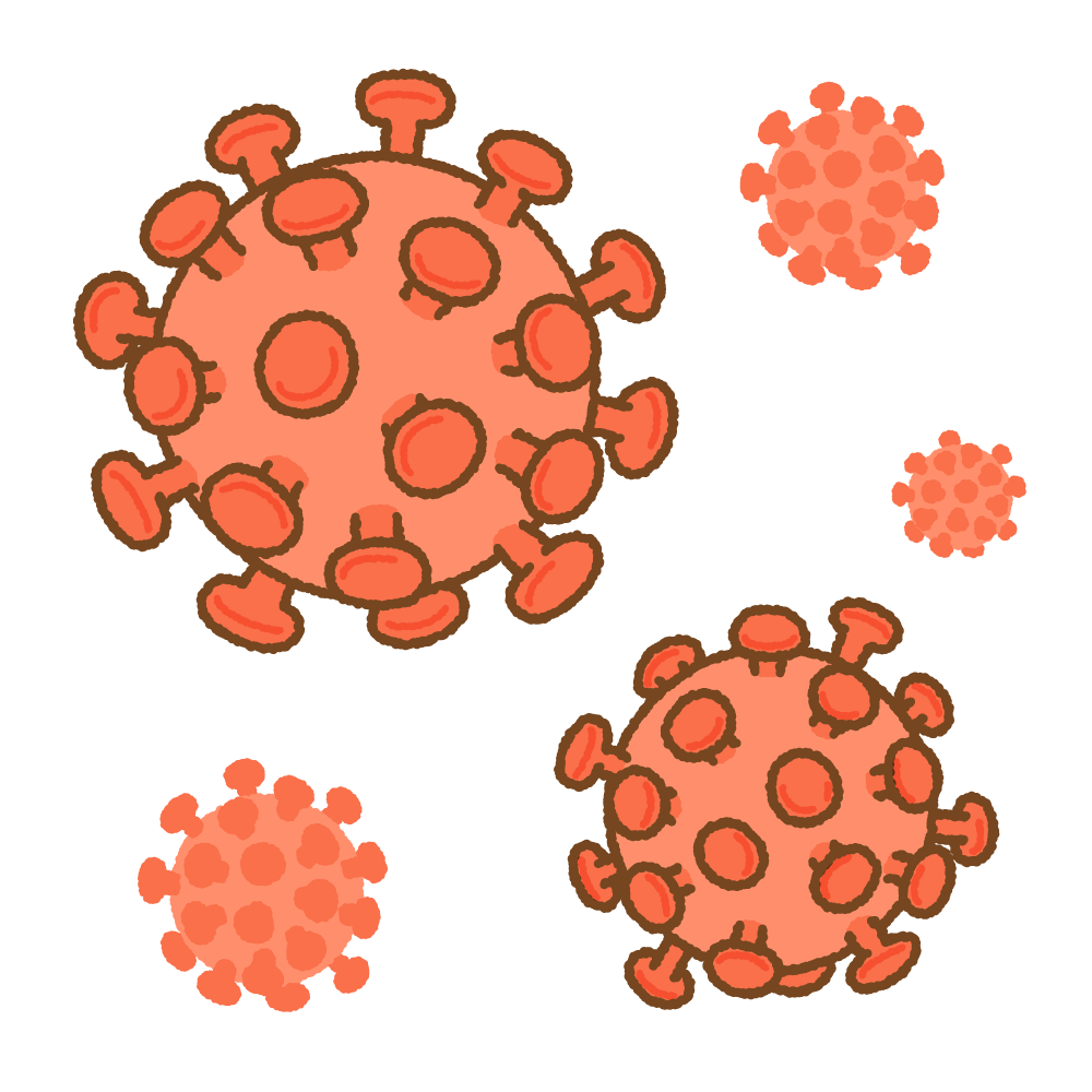 コロナウイルスのフリーイラスト Clip art of corona-virus