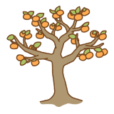 柿の木のフリーイラスト Clip art of kaki tree