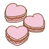 ハートのマカロンのフリーイラスト Clip art of heart-macaron