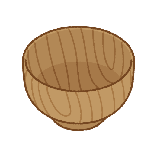 木製の汁椀のイラスト