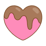 チョコがかかったハートのイラスト