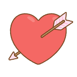 矢が刺さったハートのフリーイラスト Clip art of heart-arrow