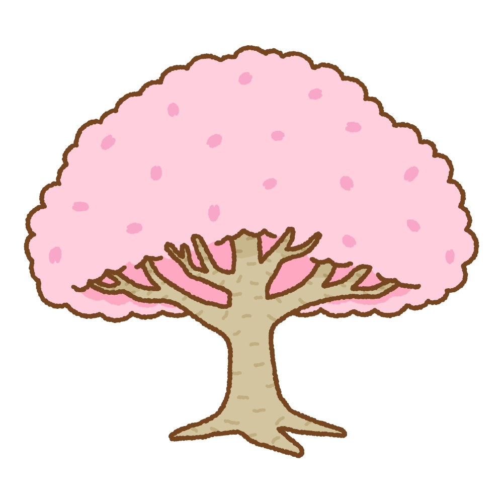 サクラの木のフリーイラスト Clip art of sakura tree