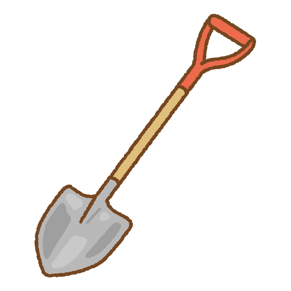 シャベルのフリーイラスト Clip art of shovel