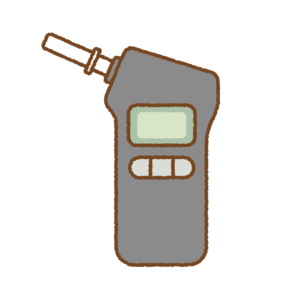 アルコール検知器のフリーイラスト Clip art of alcohol-detector