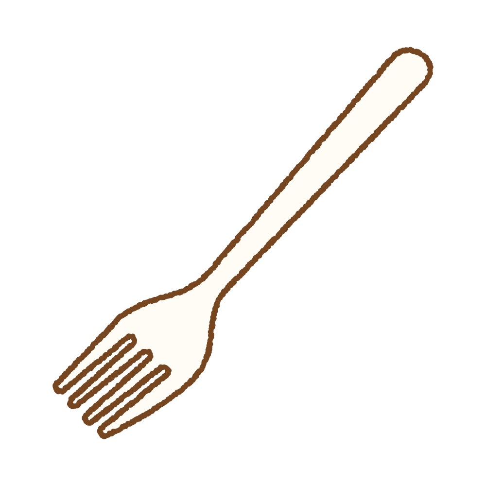プラスチックフォークのフリーイラスト Clip art of plastic fork