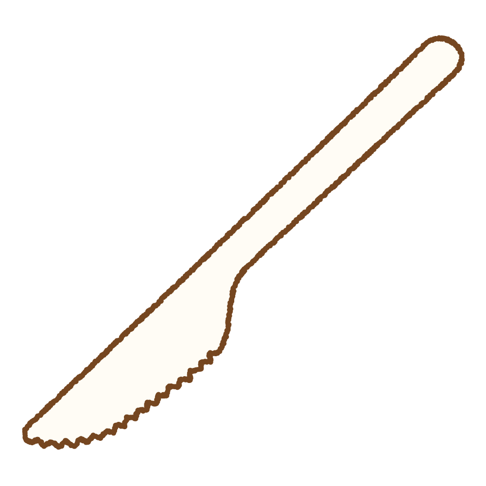 プラスチックナイフのフリーイラスト Clip art of plastic knife