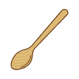 木のスプーンのフリーイラスト Clip art of wooden spoon