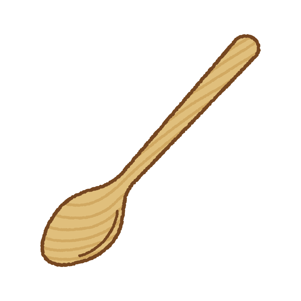 木のスプーンのフリーイラスト Clip art of wooden spoon