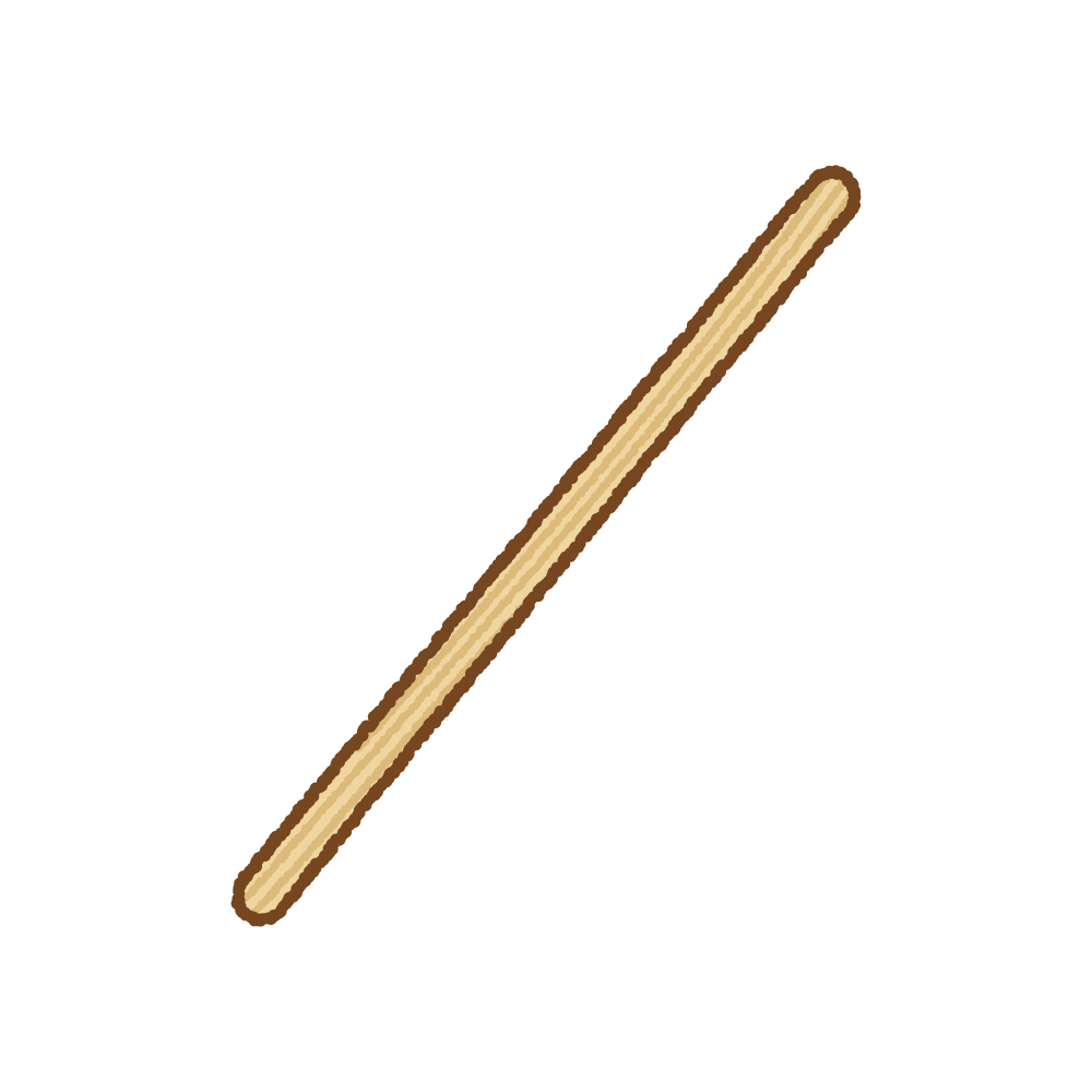 木のコーヒーマドラーのフリーイラスト Clip art of wooden coffee stirrer stick