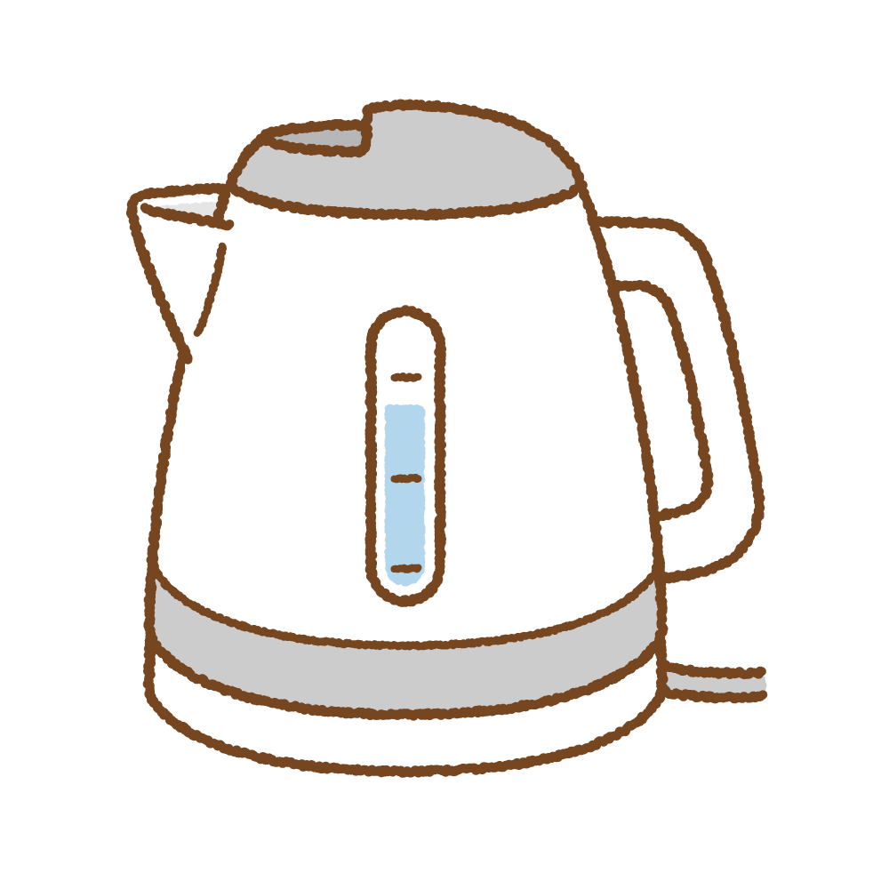 電気ケトルのフリーイラスト Clip art of electric kettle