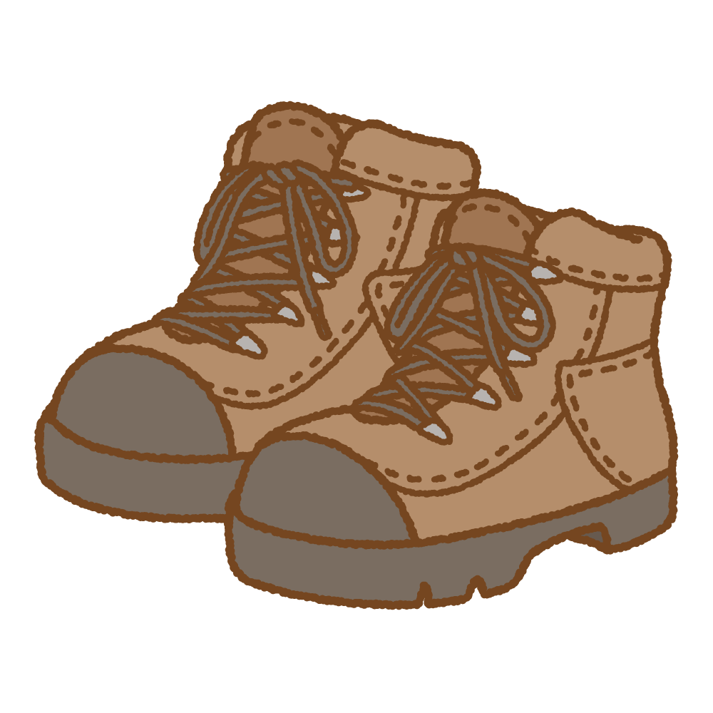 登山靴のフリーイラスト Clip art of hiking boots