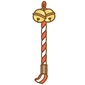 神社の鈴のフリーイラスト Clip art of suzu-jinja