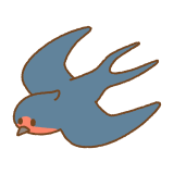 飛ぶツバメのフリーイラスト Clip art of flying swallow