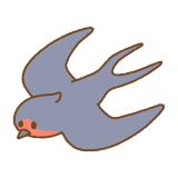 飛ぶツバメのフリーイラスト Clip art of flying swallow