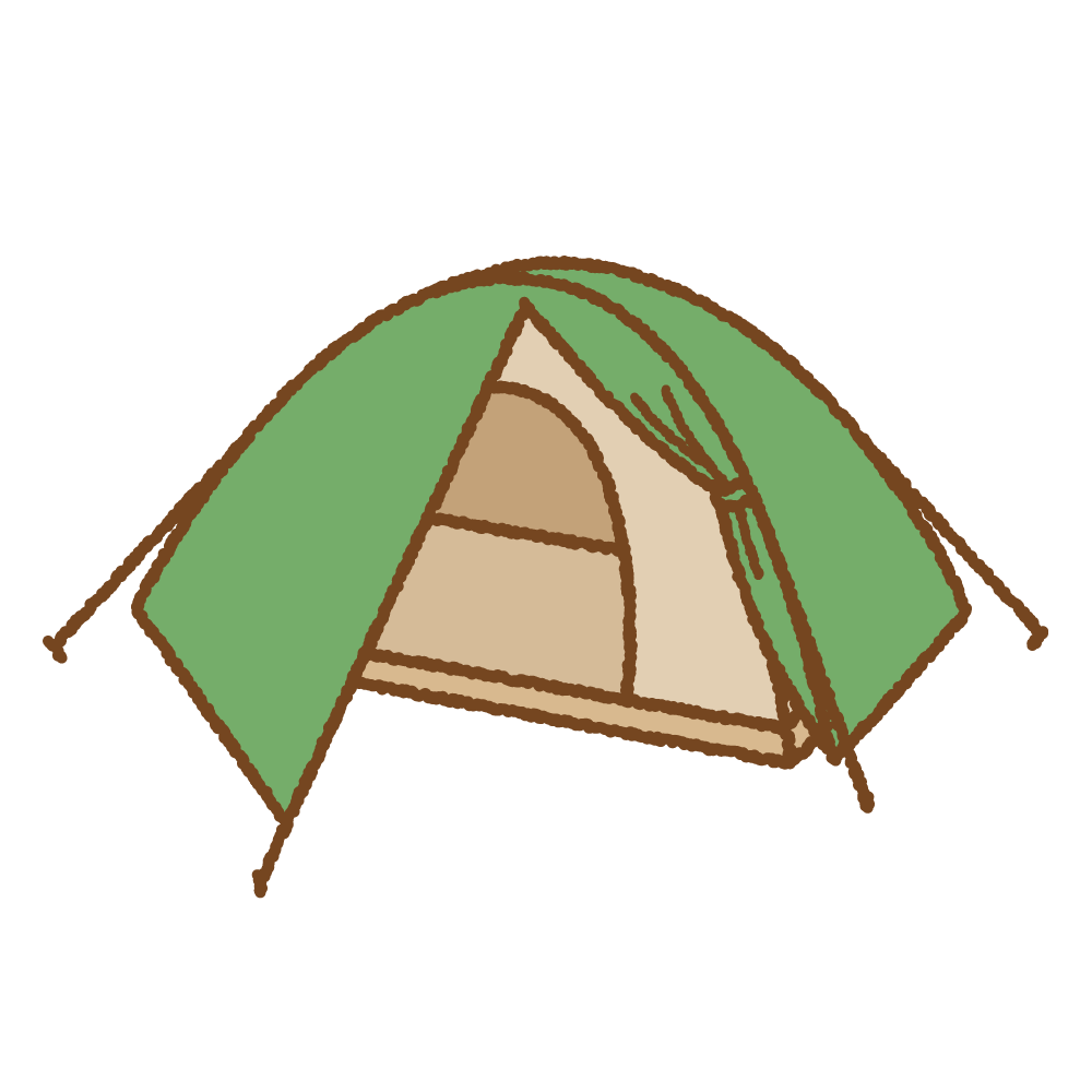 登山テントのフリーイラスト Clip art of mountaineer tent