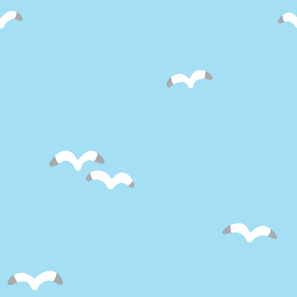 空とカモメのパターン素材のフリーイラスト Clip art of seagull pattern