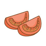くし形切りのトマトのイラスト