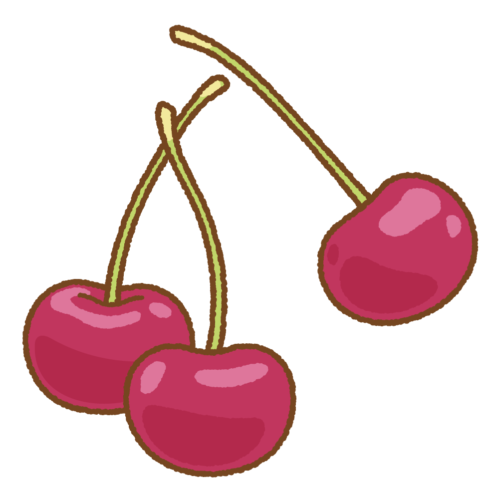 アメリカンチェリーのフリーイラスト Clip art of bing-cherry