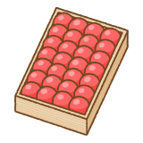 桐箱に入ったサクランボのフリーイラスト Clip art of cherry-kiribako